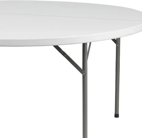 Miniatura 6 de Flash Furniture Elon Mesa plegable redonda de plástico blanco granito de 5 pies