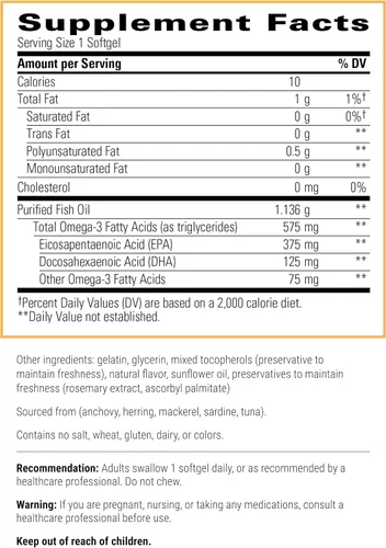 Miniatura 2 de Integrative Therapeutics Pure Omega HP - Suplemento de aceite de pescado para apoyo nutricional - Apoya la salud del corazón* - Sin eructos a