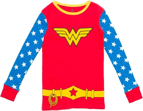 Miniatura 3 de DC Comics Conjunto de pijama de la Liga de la Justicia Mujer Maravilla para niñas y camiseta de dormir para niños pequeños a grandes