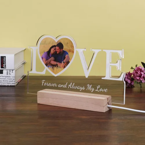Miniatura 5 de Placa de fotos acrílica personalizada, marco de fotos personalizado regalo para novio, novia, mamá, papá, mejor amigo, regalo personalizado