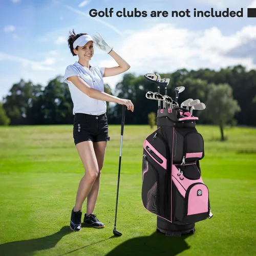 Miniatura 9 de Goplus Bolsa ligera para carrito de golf, bolsa de golf moldeada con separadores organizadores de longitud completa de 14 vías, 11 bolsillos, bolsa