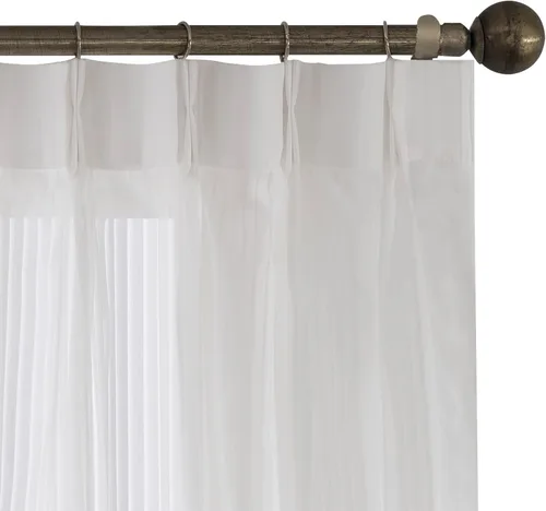 Miniatura 2 de LETAU Cortinas plisadas blancas traslúcidas de 84 pulgadas de largo, paneles de cortinas traslúcidas para ventana, 84 pulgadas de ancho x 84