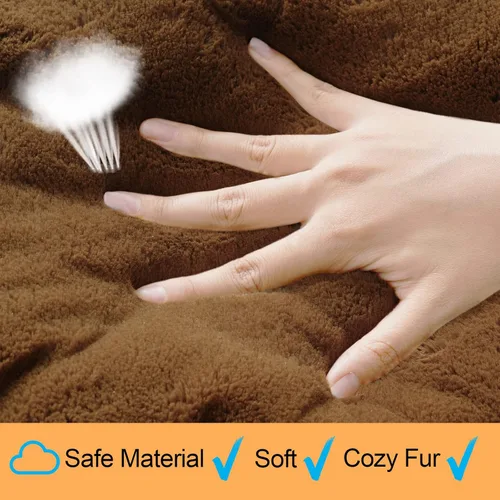 Miniatura 4 de VERZEY Cama para Perros, Almohadilla Ultra Suave de Piel Sintética para Jaula de Perros Medianos, 30 pulgadas, Marrón, Lavable a Máquina