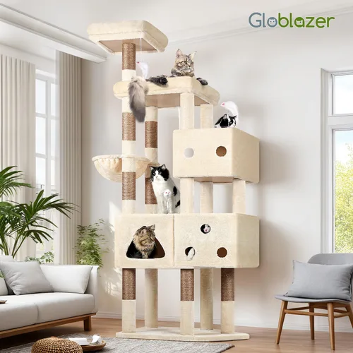Miniatura 8 de Globlazer Torre para gatos extra grande, árbol para gatos de 81 pulgadas de alto para gatos grandes, 20 libras, torre de rascador para gatos adultos
