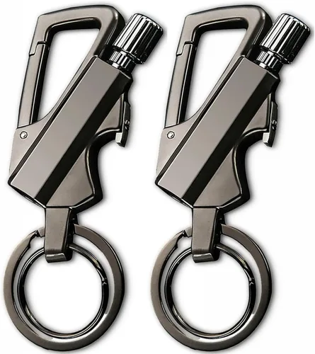 Miniatura 12 de Encendedor permanente con llavero multiherramienta, abrebotellas, portátil, ligero (negro)
