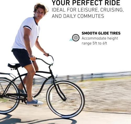 Miniatura 10 de sixthreezero Around The Block - Bicicleta de playa para hombre, bicicleta híbrida con soporte trasero
