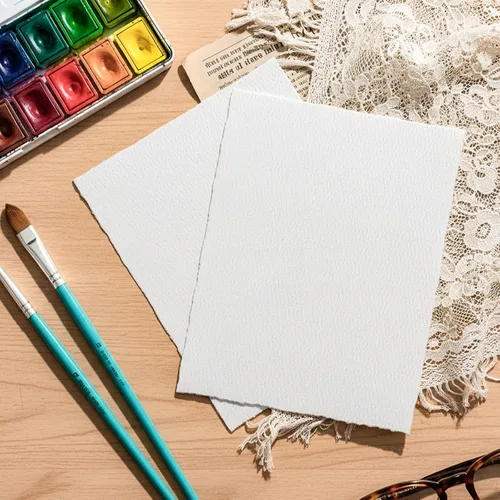Miniatura 4 de 100 hojas de papel con borde deckled de 8.5 x 11 pulgadas, papel hecho a mano de 160 GSM, papel de acuarela rugoso/texturizado para invitaciones