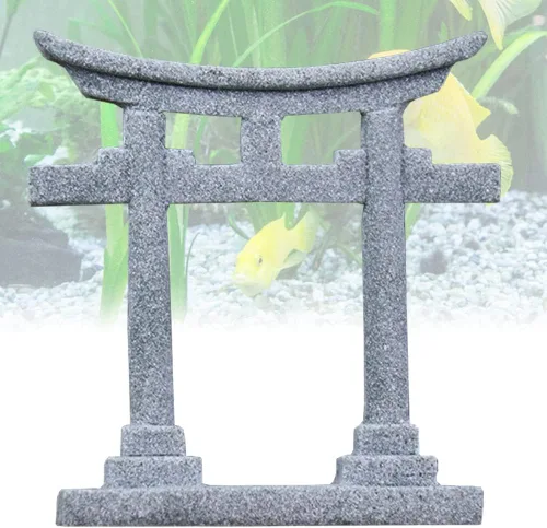 livelyfish Decoraciones de acuario asiático japonés Shinto Torii puerta pecera decoraciones en miniatura santuario estilo japonés adorno submarino