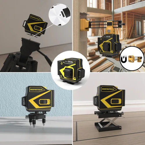 Miniatura 6 de Nivel Láser de Piso Autonivelante, Láser de Línea Cruzada Horizontal Vertical 3x360, Alineación de Haz Verde 3D para Piso de Baldosas, Pared y Techo