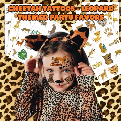 Miniatura 3 de 8 hojas (96 piezas) tatuajes temporales de selva temática de selva, suministros de fiesta de cumpleaños, regalos, decoraciones de tatuajes