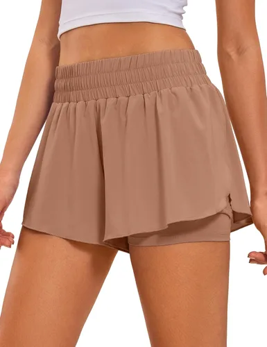 Miniatura 22 de CRZ YOGA Pantalones cortos de correr 2 en 1 para mujer, cintura alta, secado rápido, para atletismo, gimnasio, descanso, entrenamiento, lindas