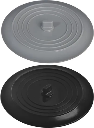 Miniatura 4 de Juego de 2 tapones para fregadero de cocina y bañera de 6 pulgadas, color negro y gris, para drenaje estándar de fregadero de cocina y desagüe