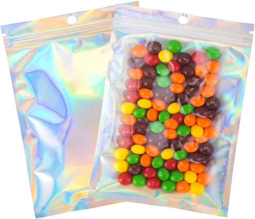 Bolsas resellables de Mylar | 100 unidades de 5 x 7 pulgadas | Bolsa de mylar a prueba de olores, sellado térmico, bonita lámina de embalaje
