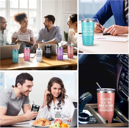 Miniatura 3 de Sieral Employee Thank You Supplies - Vaso inspirador de 20 onzas con llavero para compañeros de trabajo, regalos de agradecimiento para mujeres