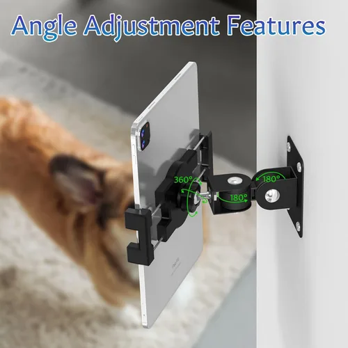 Miniatura 7 de Soporte de pared para iPad, soporte de pared para tableta, soporte giratorio de 360°, brazo de inclinación horizontal/vertical de 180°, compatible