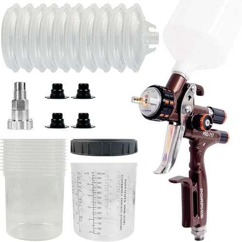 Miniatura 14 de Pistola Pulverizadora PRD-717 Tipo VS con Boquilla Dividida de 1.3mm para Repintado Automotriz, Marrón