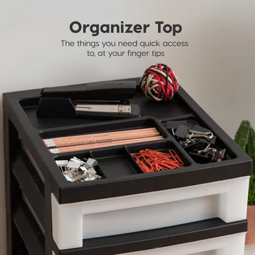Miniatura 6 de IRIS USA Organizador de almacenamiento de plástico, movible con ruedas y 3 cajones, para el aula, artículos de manualidades, tocador, armario, baño