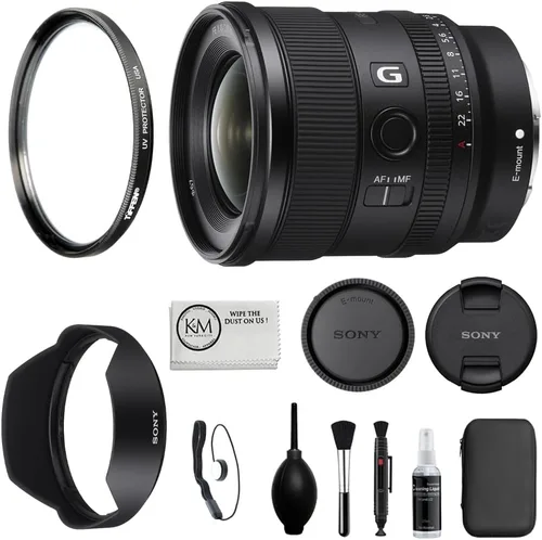 Sony FE lente de 20 mm f/1.8 G en paquete - Filtro UV + kit de limpieza de cámara de 5 piezas