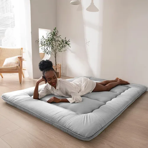 Miniatura 37 de MAXYOYO - Colchón de piso japonés, colchón tipo futón, colchón de tatami grueso, plegable, enrollable, colchón para niños y niñas, para dormitorio