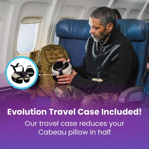 Miniatura 6 de Cabeau Almohada cervical de viaje para aviones – The Neck's Evolution, TNE S3 – Diseño de espuma viscoelástica de apoyo para vuelos de larga