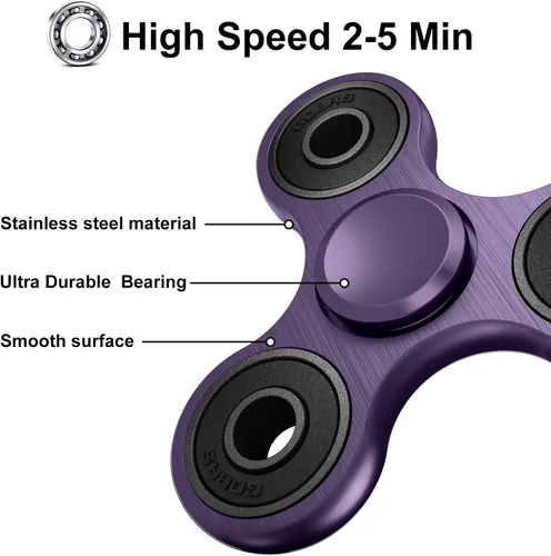 Miniatura 2 de Juguetes Spinner Fidget, Rodamientos de acero inoxidable de alta velocidad de 2 a 5 minutos, juguetes de dedo para aliviar el estrés y la ansiedad