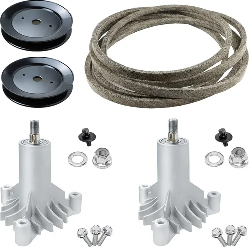 Miniatura 11 de Kit de reconstrucción de cubierta de 42 pulgadas para Husqvarna Craftsman LT1000 LT2000 con 2 husillos 130794 532130794, 2 cuchillas 134149, polea
