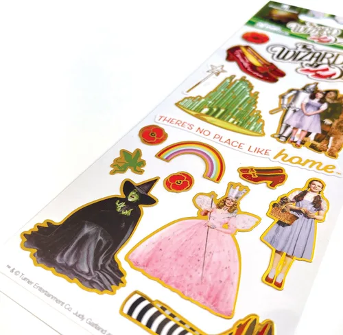 Miniatura 2 de Paper House Productions The Wizard of Oz - Juego de 6 hojas de calcomanías con efecto esmaltado brillante para manualidades, álbumes de recortes