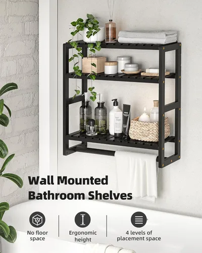 Miniatura 4 de Galood Organizador de Almacenamiento Sobre el Inodoro Estantes de Baño Montados en la Pared Organizador de Rincón de 3 Niveles Ahorro de Espacio