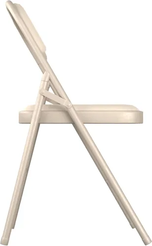 Miniatura 3 de Juego de 4 sillas plegables de tela beige con asiento acolchado