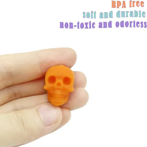 Miniatura 2 de metulip 20 cuentas de calavera de silicona para Halloween, cuentas espaciadoras de calavera para manualidades, manualidades, pulseras, collares