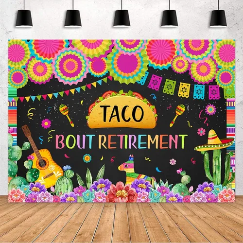 Miniatura 2 de Avezano Telón de fondo de jubilación de Taco Bout para fiesta mexicana, fondo de fiesta de jubilación feliz para hombres y mujeres, Cinco De Mayo