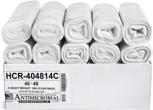 Miniatura 52 de Aluf Plastics Bolsas de basura de alta densidad, 10 galones, 1000 unidades, 6 micrones (eq), 24" x 24", transparentes, para baño, oficina