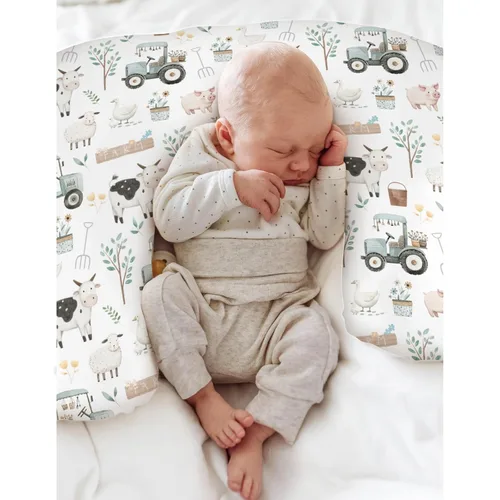 Miniatura 4 de Fundas de almohada de lactancia de animales de granja boho para niños y niñas, cordero, vaca, pollo, pato, tractor, árbol, fundas para lactancia