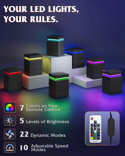 Miniatura 4 de WLIVE Mesita de noche con estación de carga y luces LED, moderna mesita de noche con 3 cajones y parte superior deslizante, mesa auxiliar con Negro