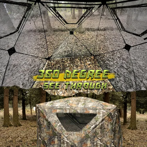 Miniatura 2 de Lenotos Hunting Blind, 2 Person Pop Up Blinds 360 Degree See Through, Portable Durable Hunting Ground Blinds for Deer & Turkey Hunting