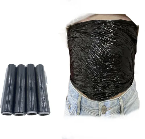 4 rollos de plástico osmótico envolturas de adelgazamiento osmótico para contorno corporal y adelgazamiento corporal y realzador de suéter negro,