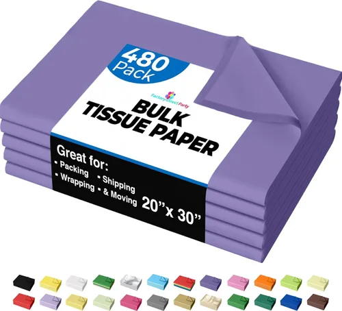 Miniatura 23 de Party Solids Papel de Seda Negro para Bolsas de Regalo - Papel de Seda a Granel Negro de 20" X 30", 480 Hojas - Papel Prensa de 10 lb para Embalaje