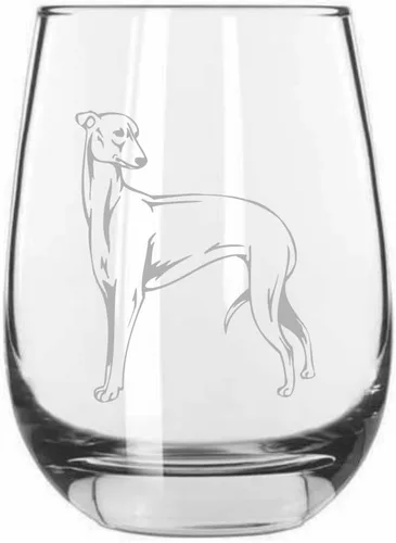 Miniatura 125 de Sakhalin Husky Dog - Copa de vino grabada personalizada de 15.25 onzas sin tallo