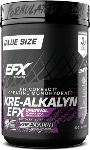 EFX Sports Kre-Alkalyn EFX | Suplemento de píldora de monohidrato de creatina con pH correcto | Fuerza, crecimiento muscular y rendimiento | 200