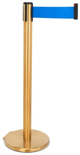 Miniatura 8 de QueuePole.Deluxe - Puntal de control de multitudes de 41 pulgadas con barrera retráctil de 10 pies, poste dorado, cinturón negro (RCCDXBZBK)
