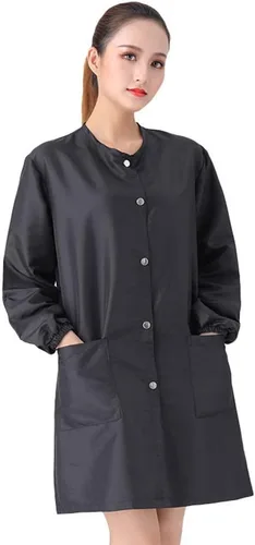 Miniatura 6 de TOPTIE Negro Salón Smock Peluquero Ropa de Trabajo Peluquería Cabo Estilista Peluquero Chaqueta de Peluquero Mascotas