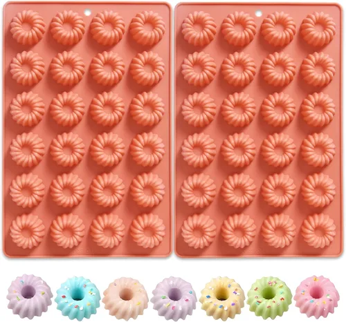 Miniatura 9 de Mini molde de silicona para tartas Buntz, molde antiadherente de tubo acanalado de 24 cavidades para hornear, molde de silicona para donas, mousse