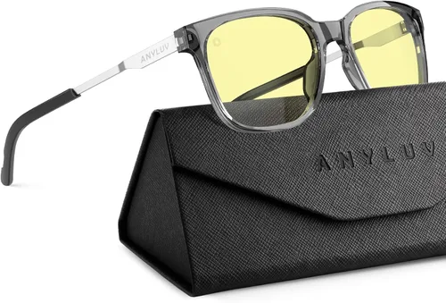 Miniatura 26 de ANYLUV Blue Light Glasses for Men, Lightweight Computer Gaming Glasses, Stylish Anti Eyestrain Blue Light Blocking Men