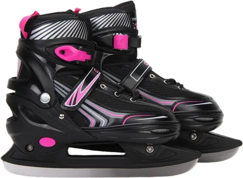 Patines de hielo con 4 tamaños ajustables para niños, niñas, jóvenes, hombres, mujeres y principiantes - Patines de hockey