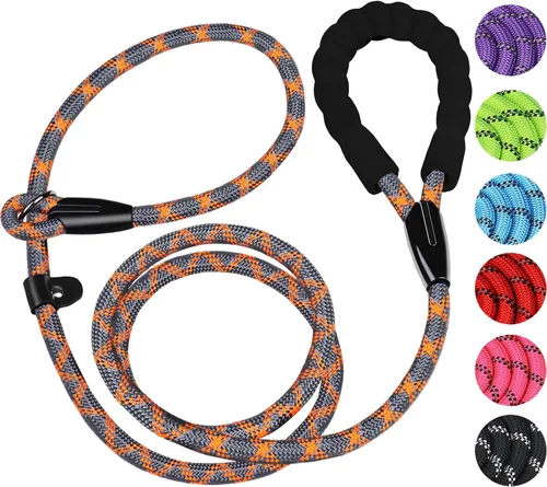 Miniatura 8 de Correa para perro de 3.9 pies, duradera, de alta calidad, resistente, con mango acolchado cómodo e hilos altamente reflectantes para perros Negro