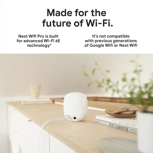 Miniatura 11 de Google Nest WiFi Pro - Wi-Fi 6E - Sistema confiable de Wi-Fi para el hogar con velocidad rápida y cobertura para toda la casa - WPS - Enrutador