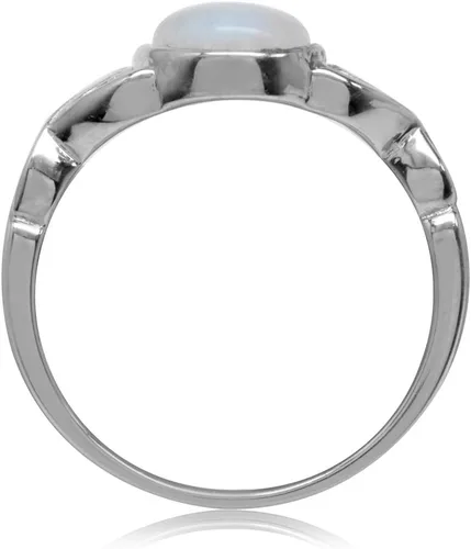 Miniatura 3 de Silvershake 7MM Genuine Gemstones 925 Sterling Silver Victorian Style Solitaire Ring