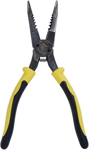 Miniatura 6 de Klein Tools J206-8C Alicates de punta larga multiuso con resorte, fabricados en Estados Unidos, acero forjado con mangos Journeyman de material dual