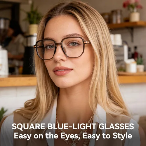 Miniatura 3 de Dollger Square Blue light Glasses for Women Men Oversized Bluelight Blocking Computer Screen Stylish Eyeglasses TR90 Frame