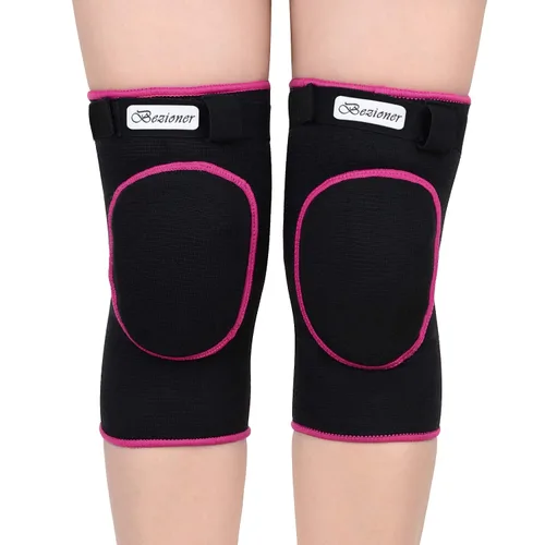 Miniatura 2 de Bezioner Rodilleras de voleibol, esponja gruesa antideslizante, rodilleras de baile para mujeres, yoga, baloncesto, fútbol, jóvenes, niñas, negro